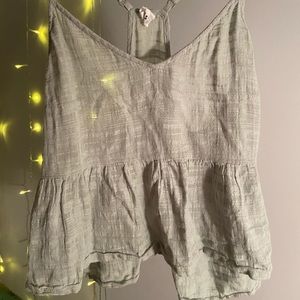 Spaghetti strap light green tank top